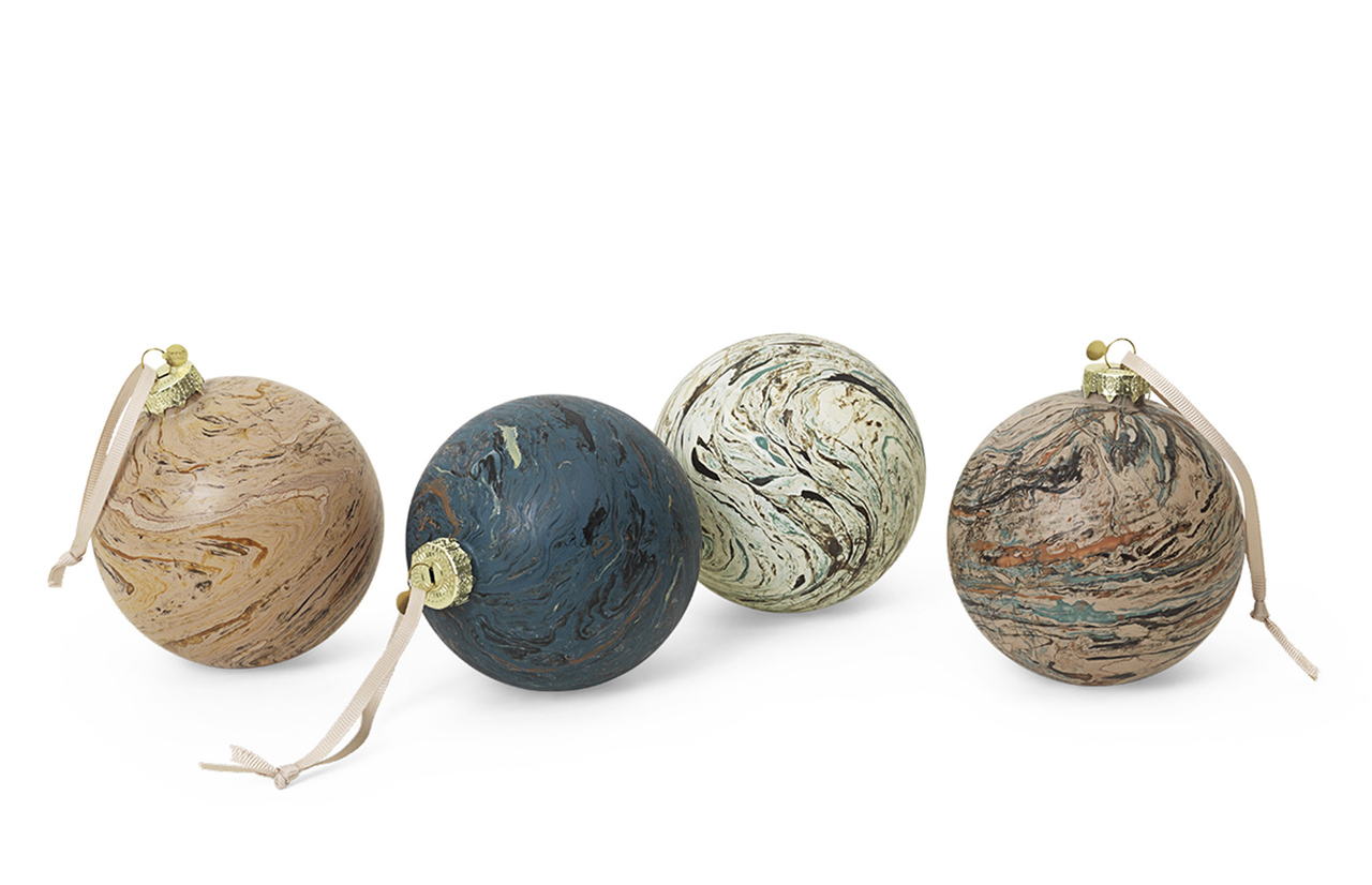 MARBLE L christmas tree ornaments, 4pcs.