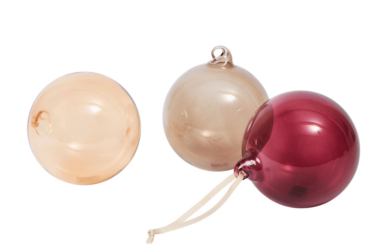 GLASS BAUBLES L kalėdiniai eglutės žaisliukai, 3 vnt.