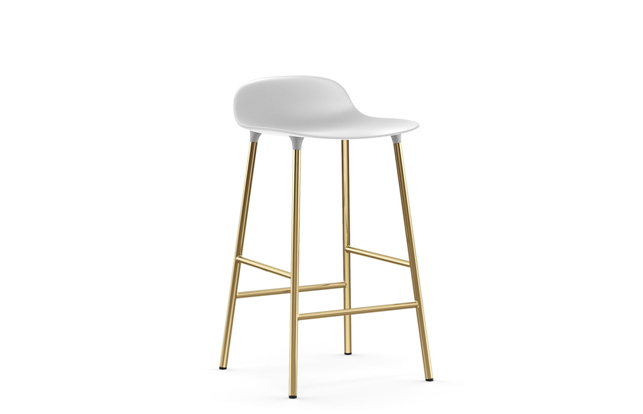 FORM BARSTOOL BRASS Chair, 65cm white 1400924 - Main Image