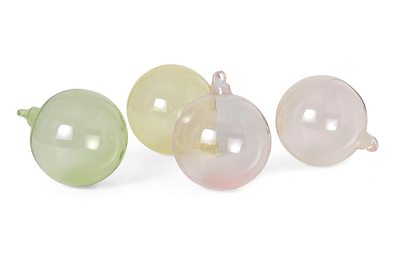 GLASS BAUBLES L kalėdinių dekoracijų rinkinys, 4 vnt.