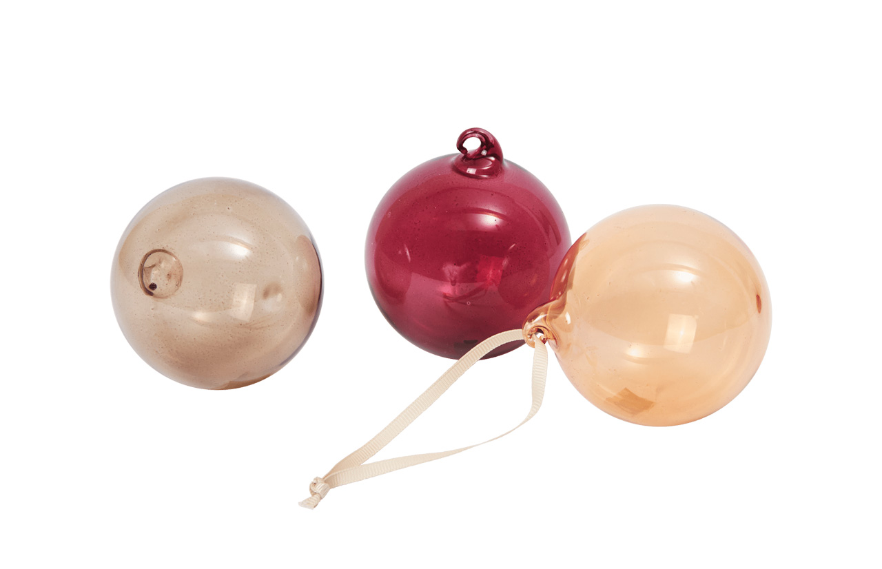 GLASS BAUBLES M kalėdiniai eglutės žaisliukai, 3 vnt.