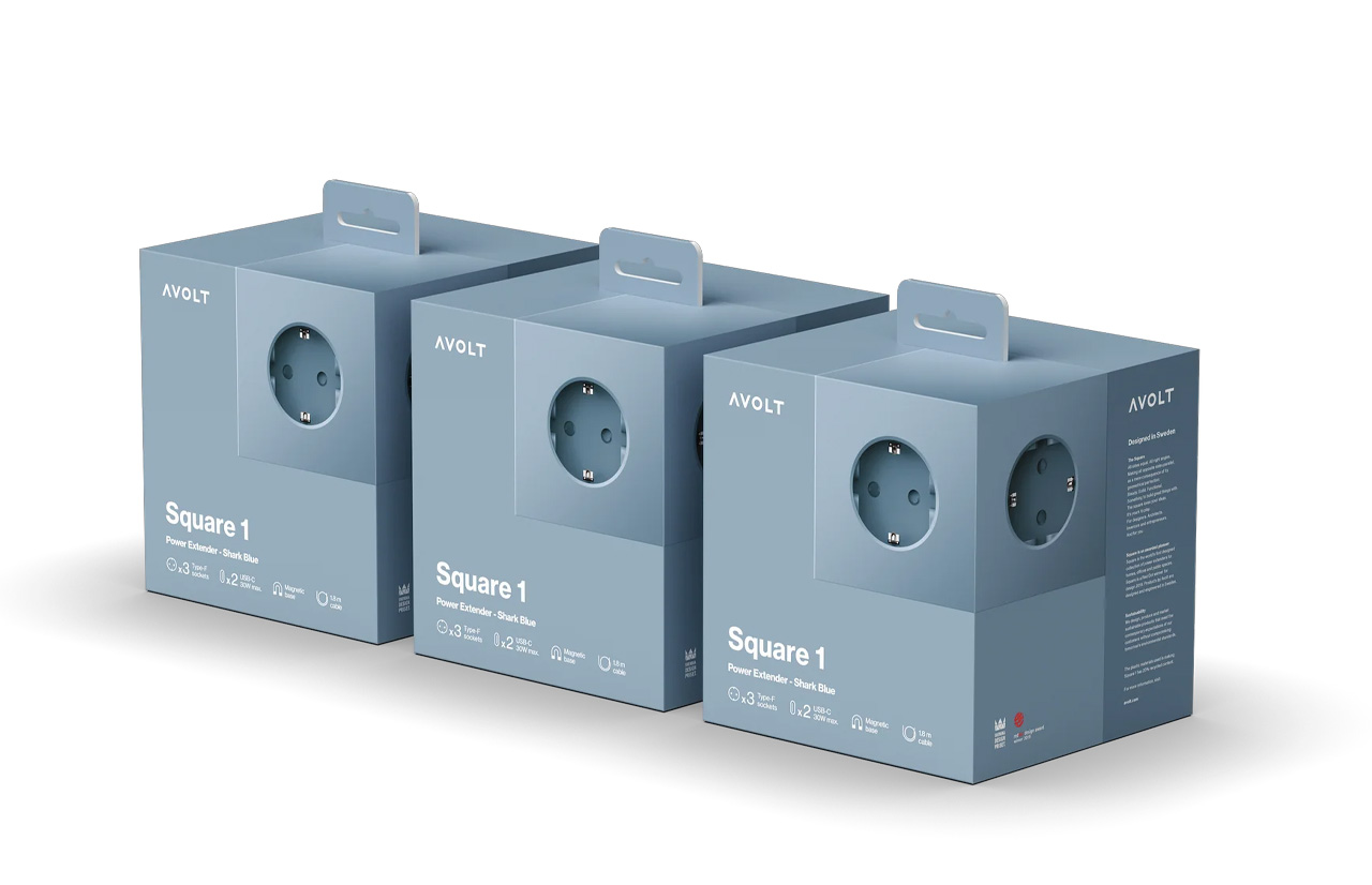 SQUARE 1 / USB-C & MAGNET 3 vnt. ilgintuvų rinkinys