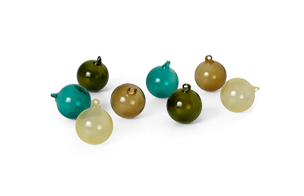 GLASS BAUBLES S kalėdinių dekoracijų rinkinys, 8 vnt.