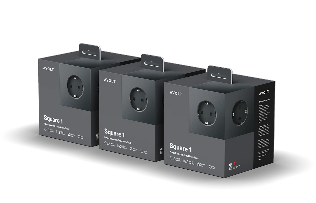 SQUARE 1 / USB-C & MAGNET 3 vnt. ilgintuvų rinkinys