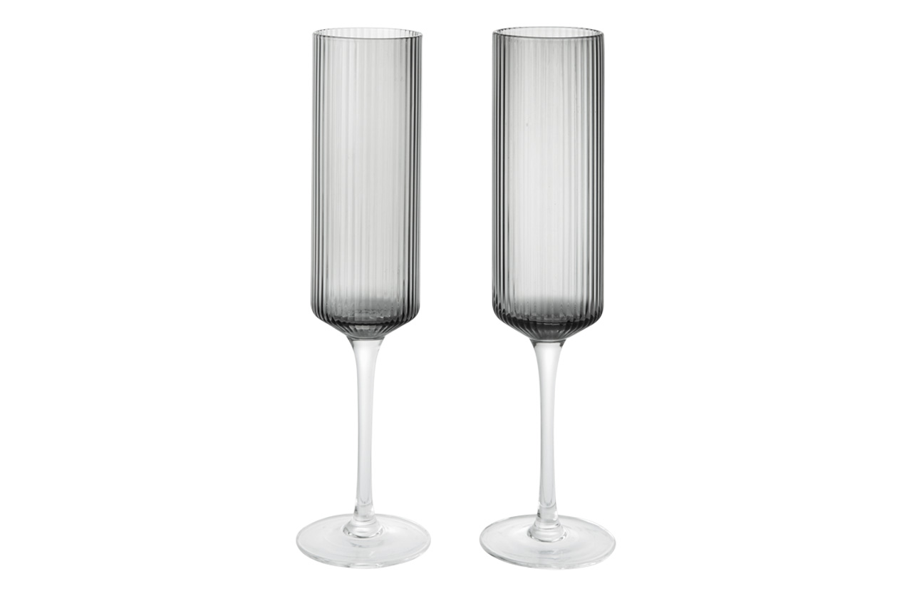 RIPPLE Champagne Flutes, Set of 2, 150 ml.